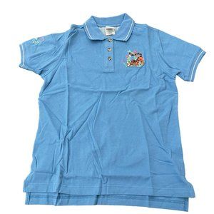 Disney Catalog Women's Blue SS Polo Shirt Tigger Embroidered, Size S NWT